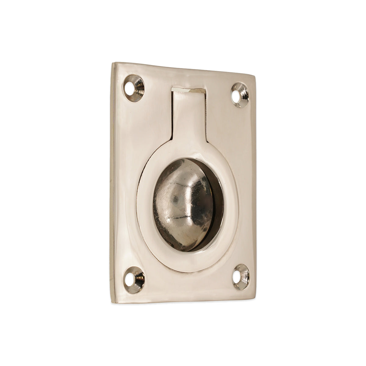 Ring Pull Square Flush Polished Nickel