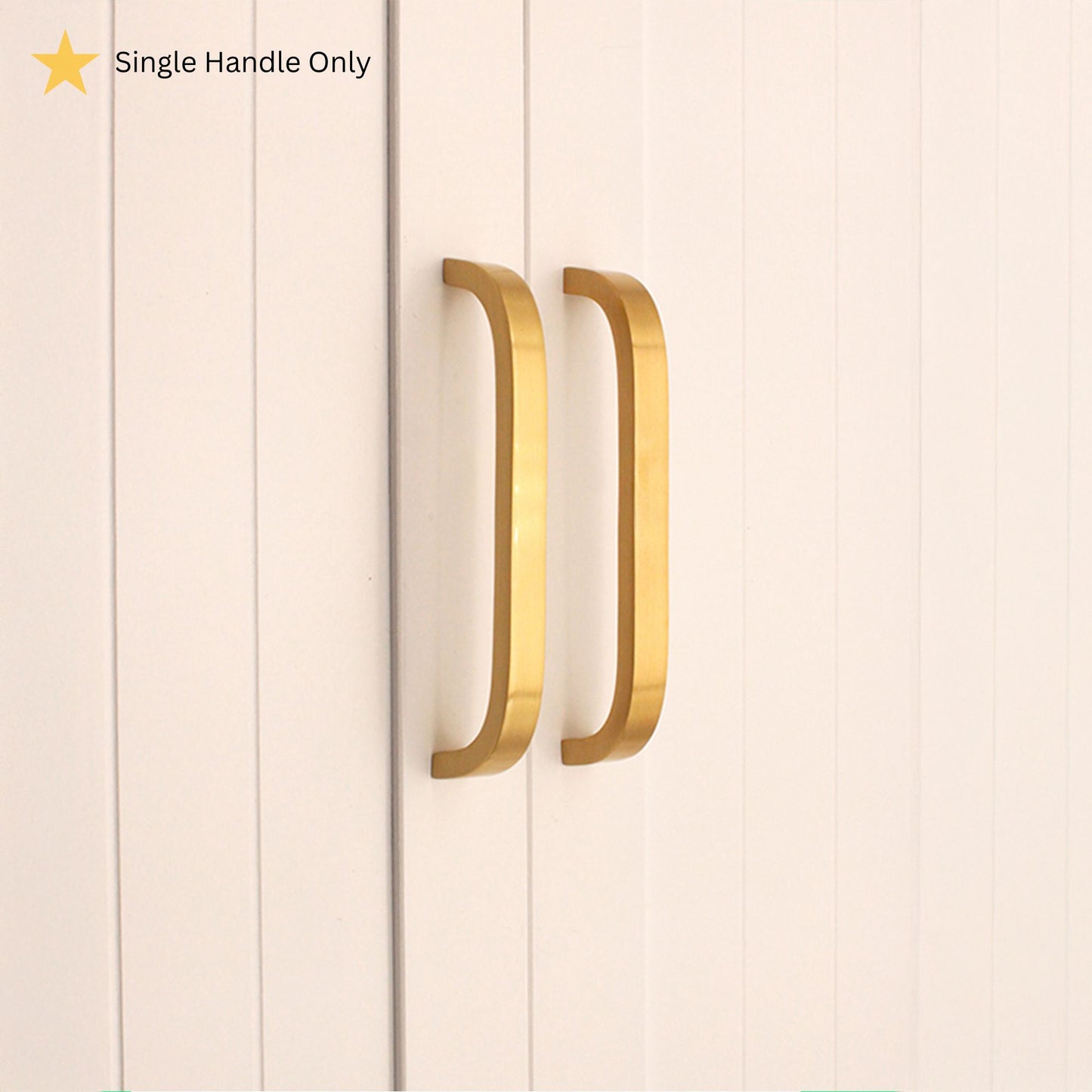Curve Bar Cabinet Handle Satin Brass Small