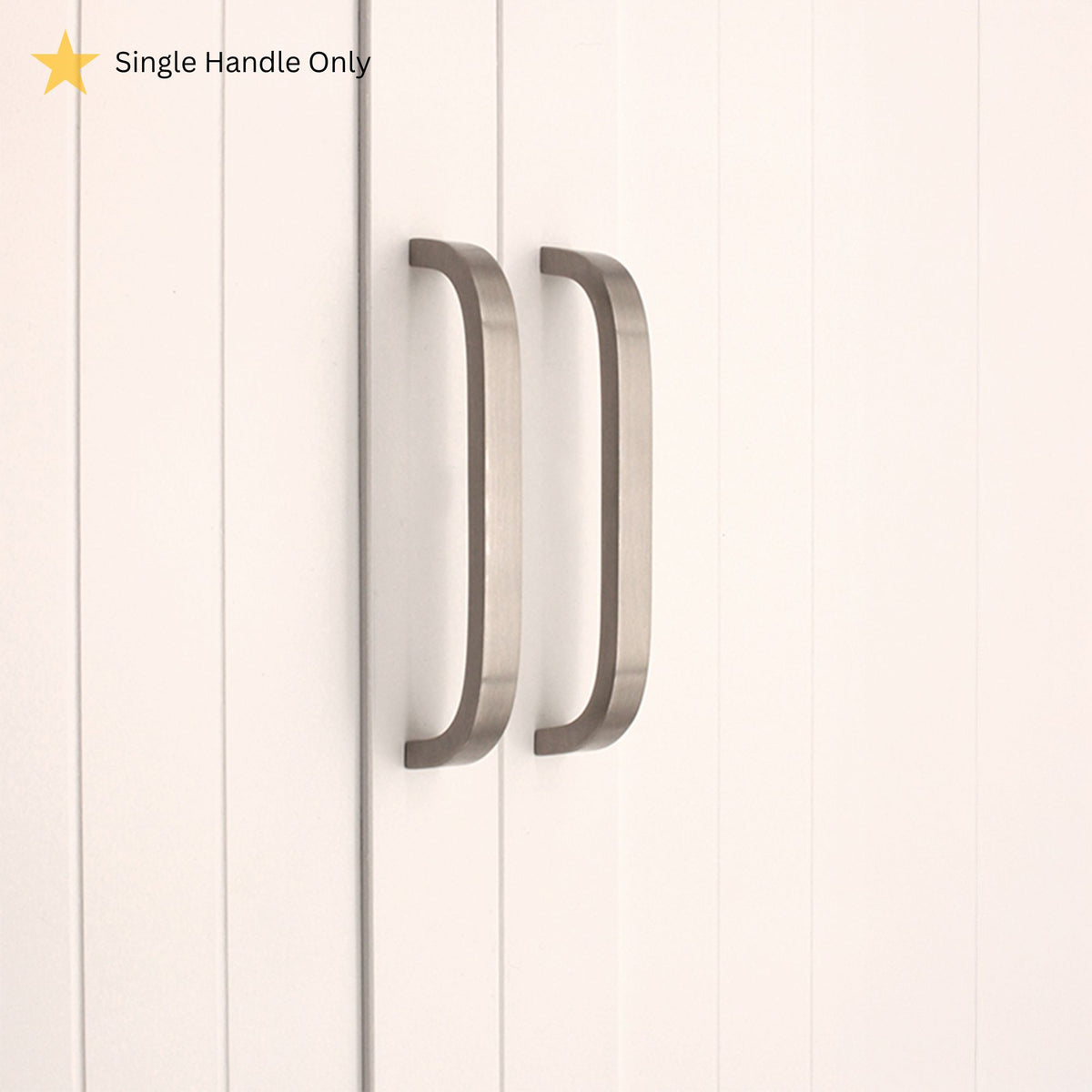 Curve Bar Cabinet Handle Satin Silver Large