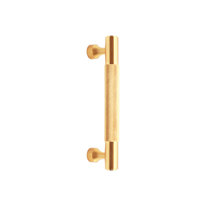 Knurled Bar Handles Small Satin Brass