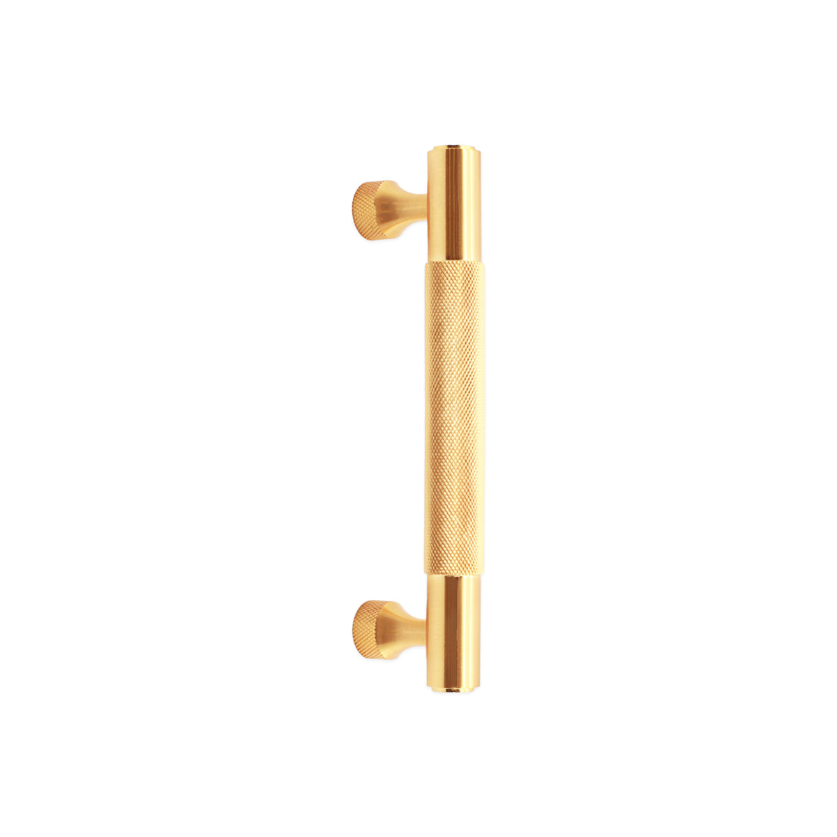 Knurled Bar Handles Small Satin Brass