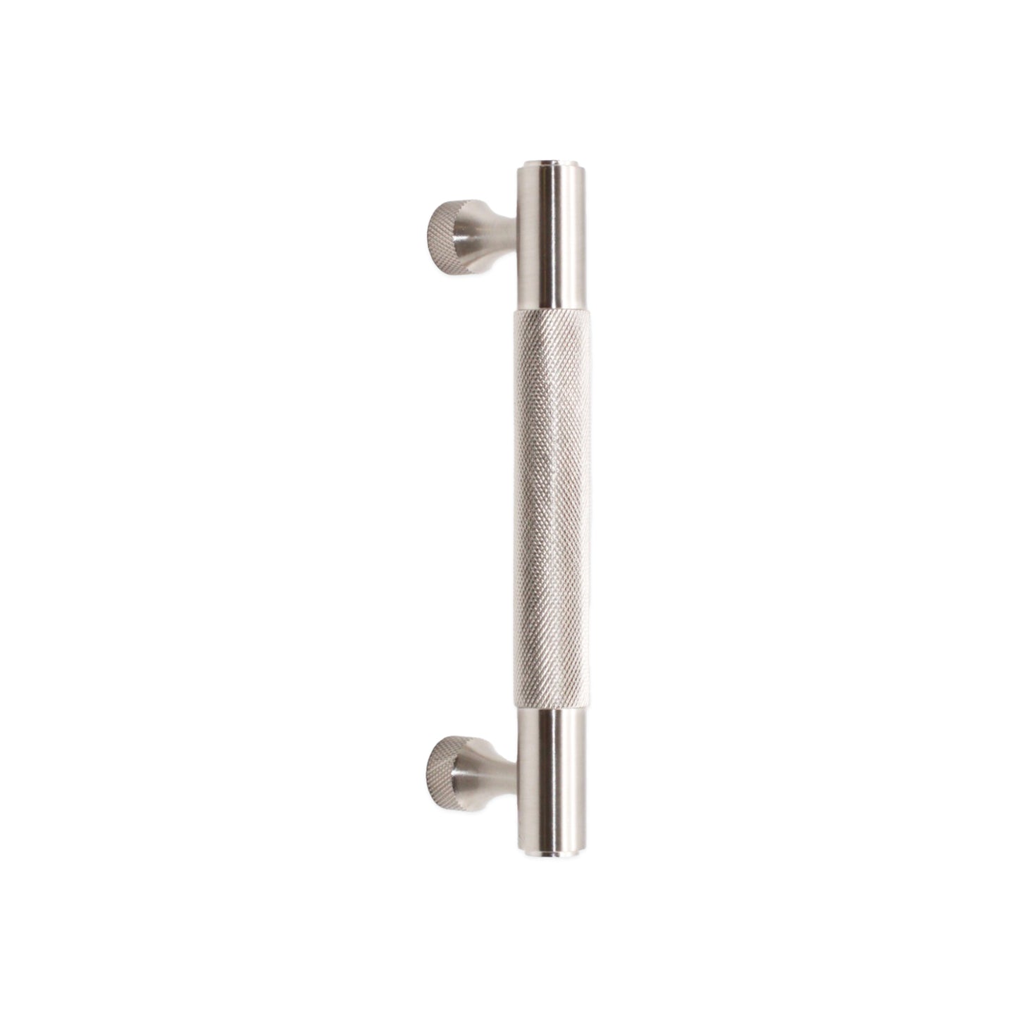 Knurled Bar Handles Small Satin Silver