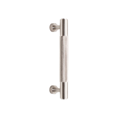 Knurled Bar Handles Small Satin Silver