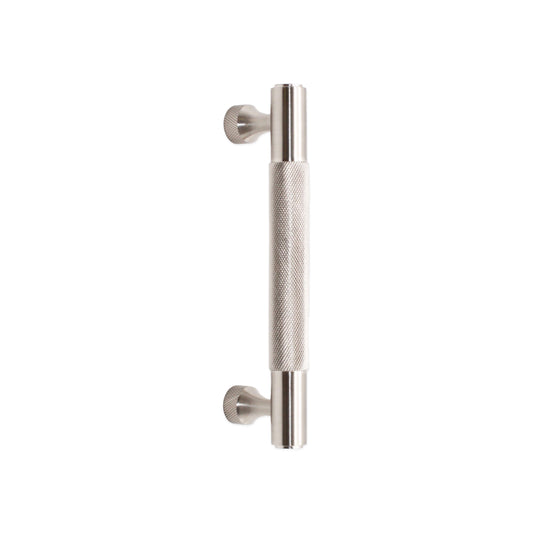 Knurled Bar Handles Small Satin Silver