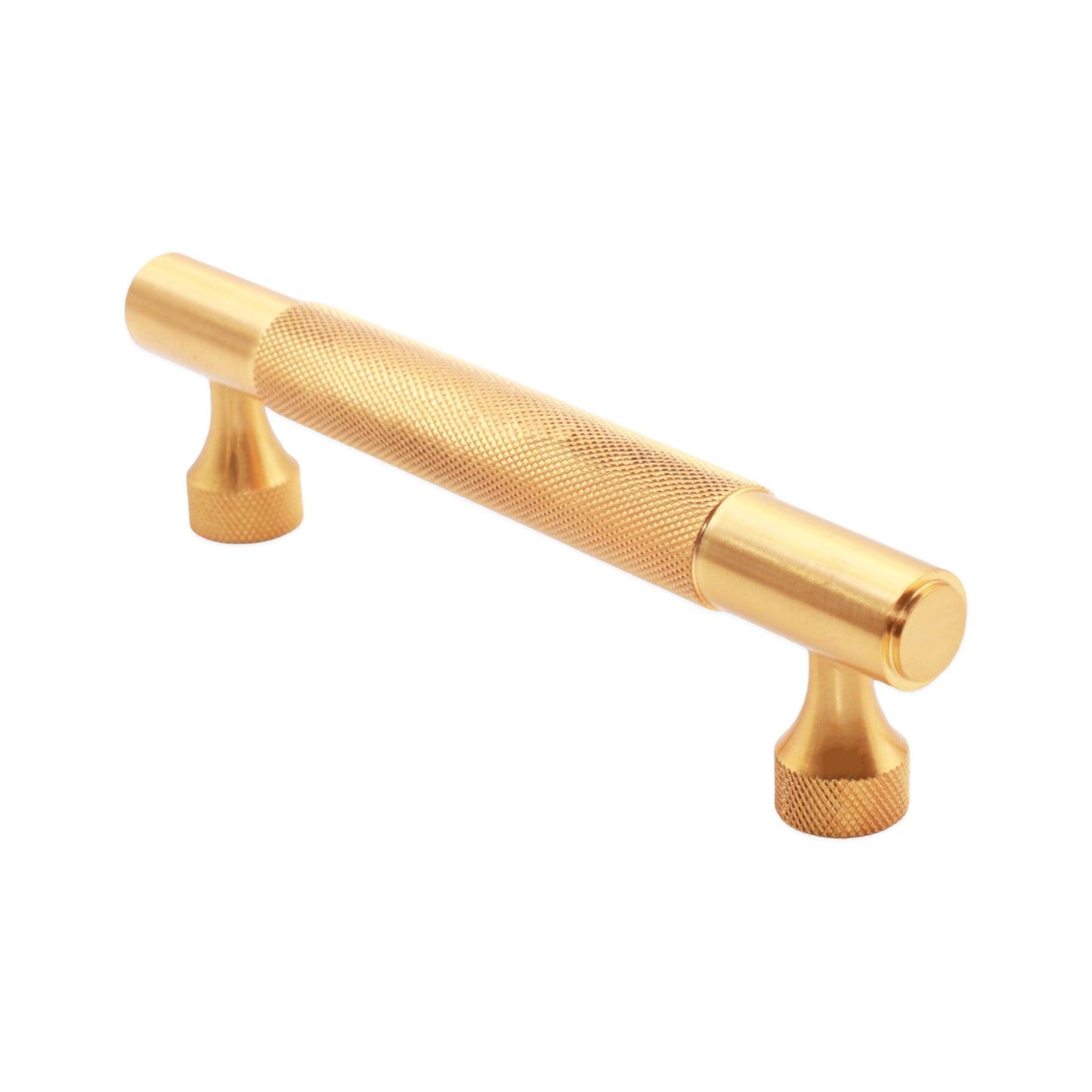 Knurled Bar Handles Large Satin Brass