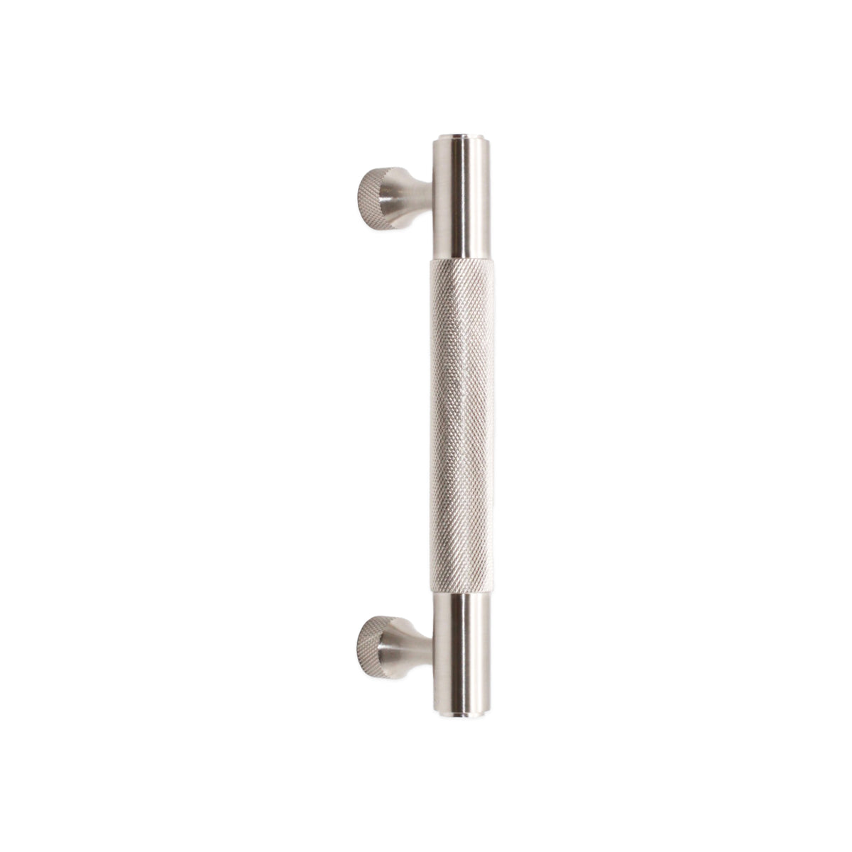 Knurled Bar Handles Large Satin Silver