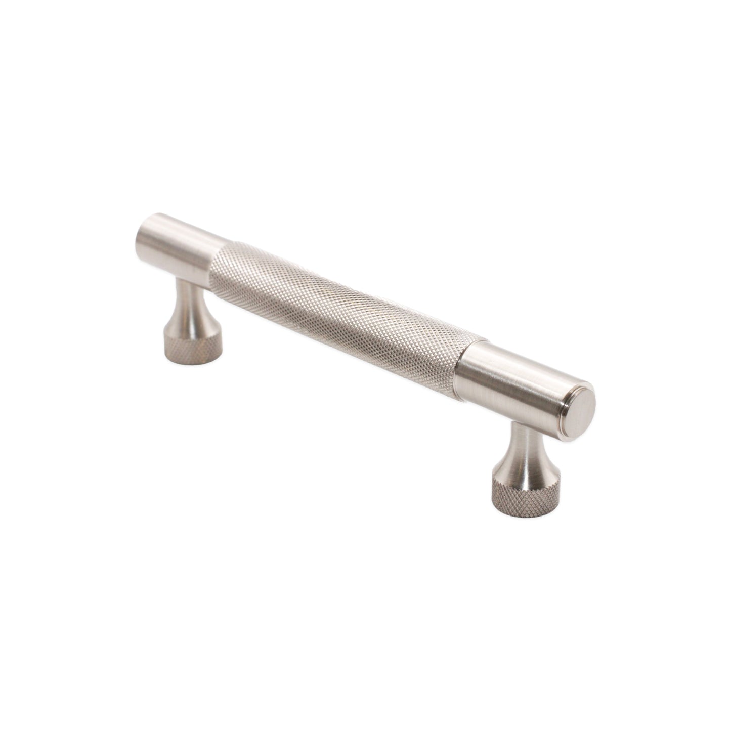 Knurled Bar Handles Large Satin Silver