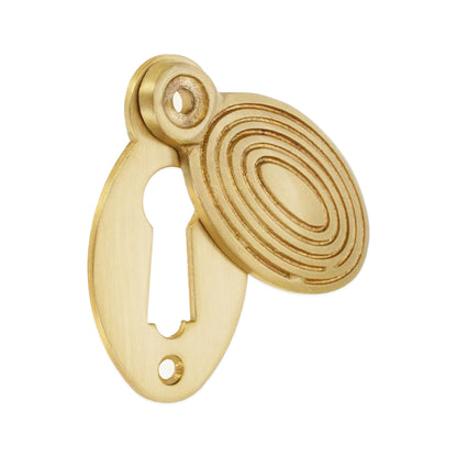 Oval Beehive Escutcheon Satin Brass