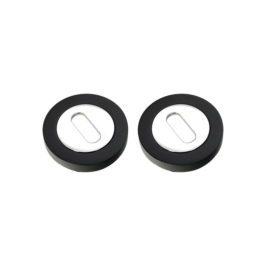 Oval Standard Escutcheon Black/Chrome