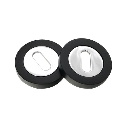 Oval Standard Escutcheon Black/Chrome