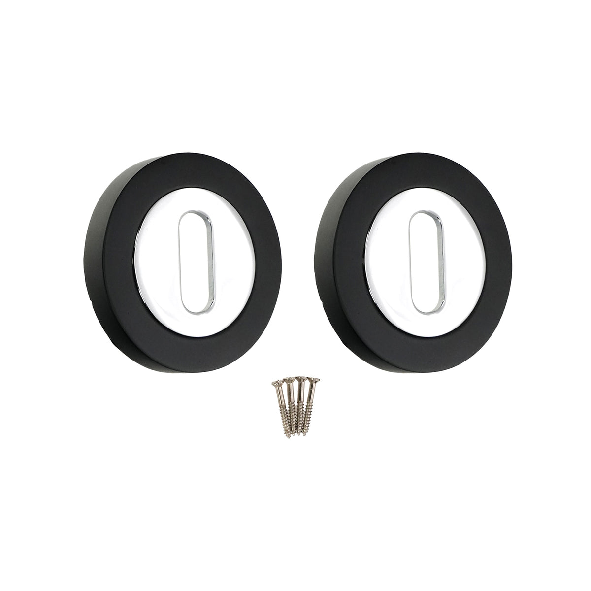 Oval Standard Escutcheon Black/Chrome
