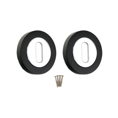 Oval Standard Escutcheon Black/Chrome
