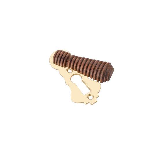 Rosewood Beehive Escutcheon Aged Brass