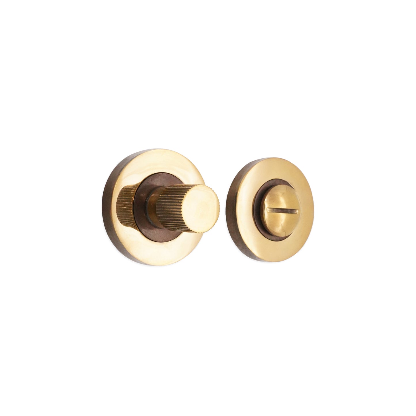 Linear Knurlmond Thumb Turn & Release Aged Brass
