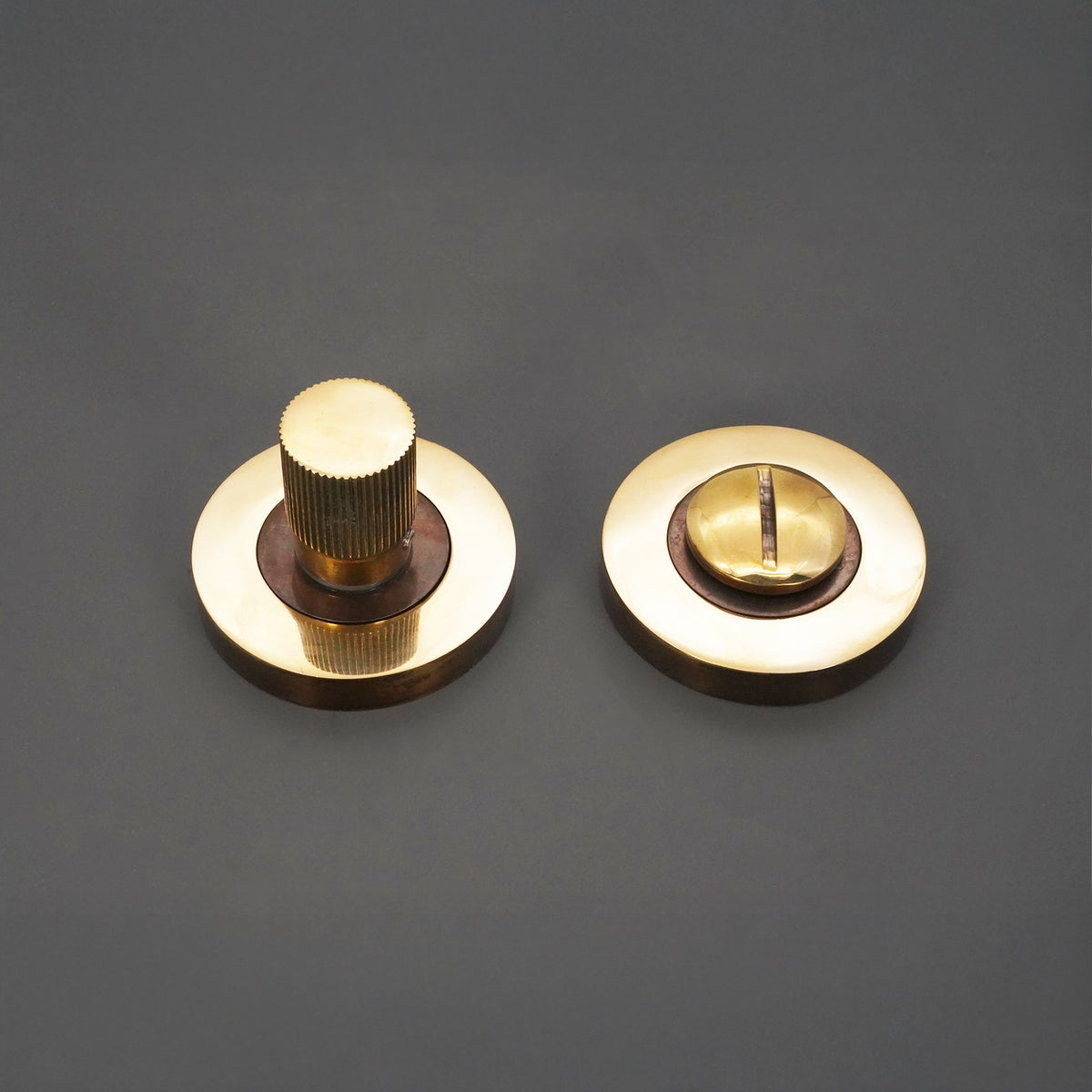 Linear Knurlmond Thumb Turn & Release Aged Brass
