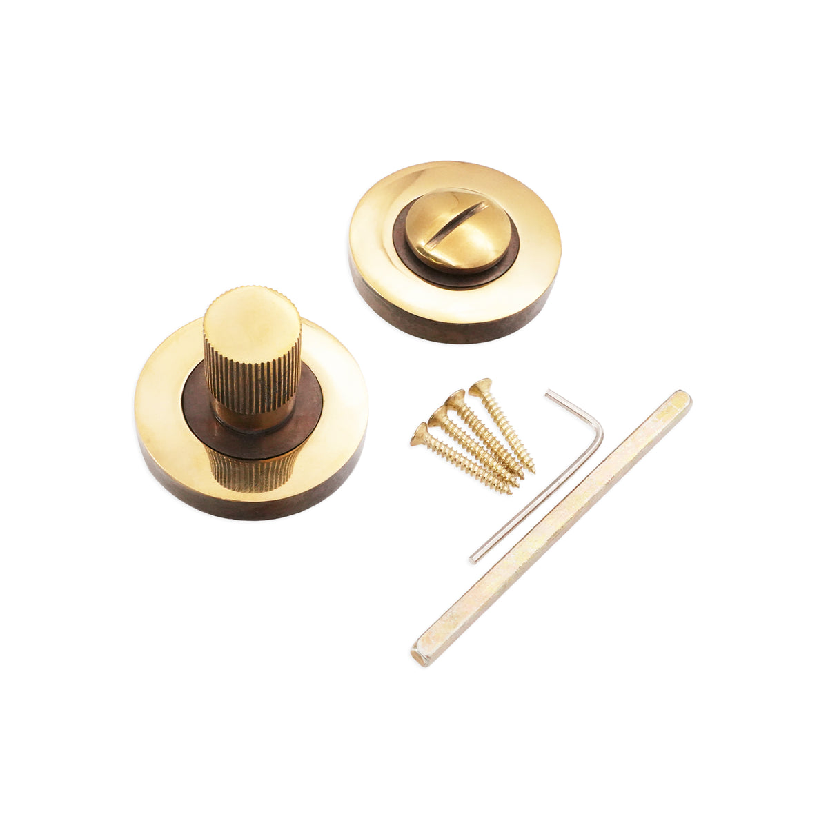 Linear Knurlmond Thumb Turn & Release Aged Brass