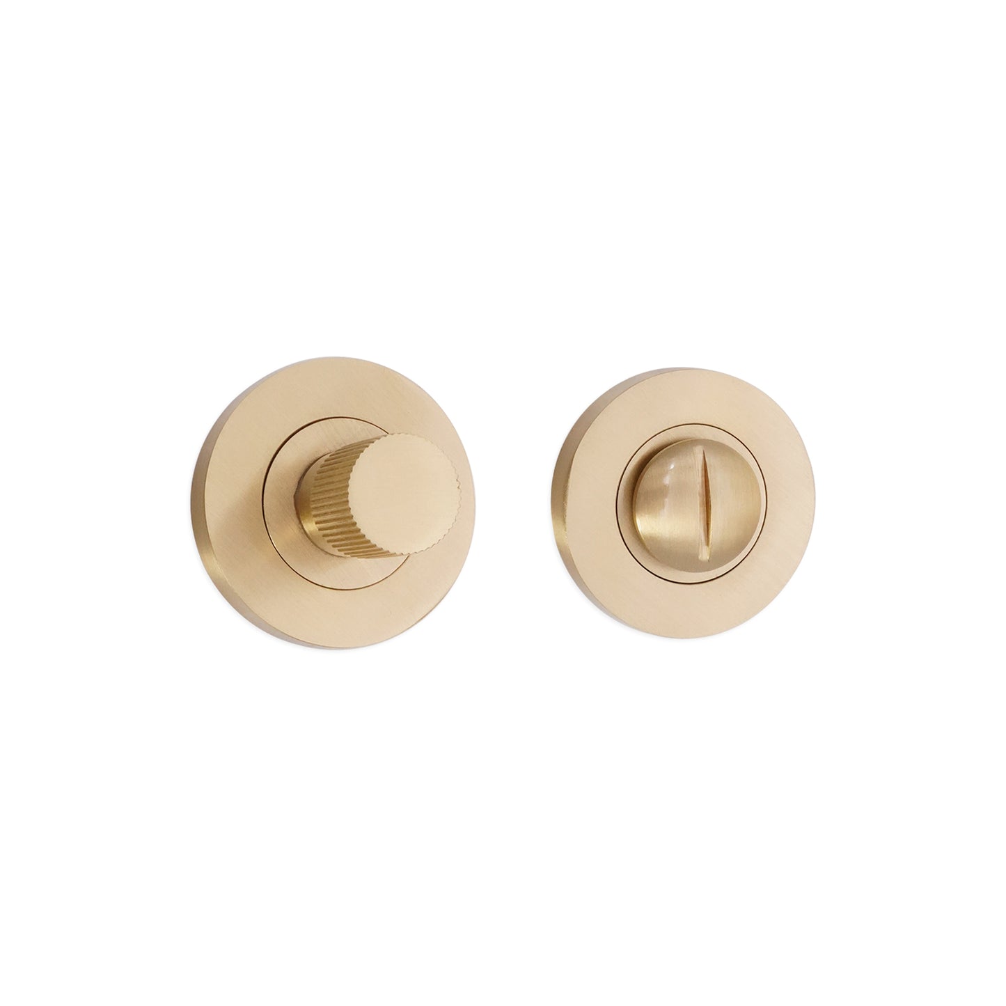 Linear Knurlmond Thumb Turn & Release Satin Brass