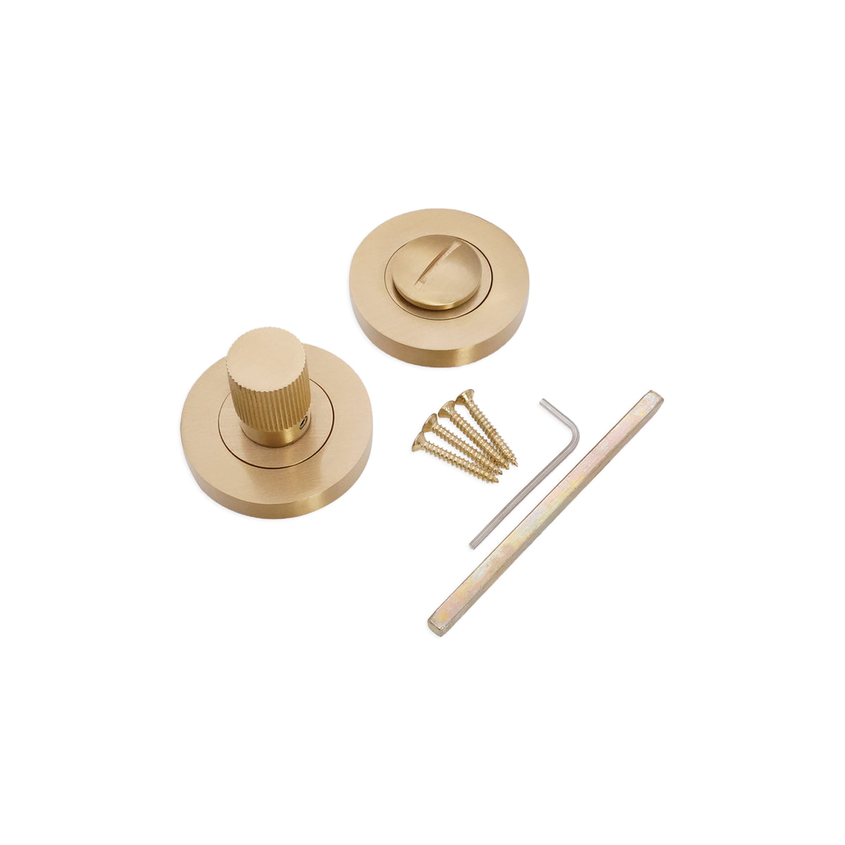 Linear Knurlmond Thumb Turn & Release Satin Brass