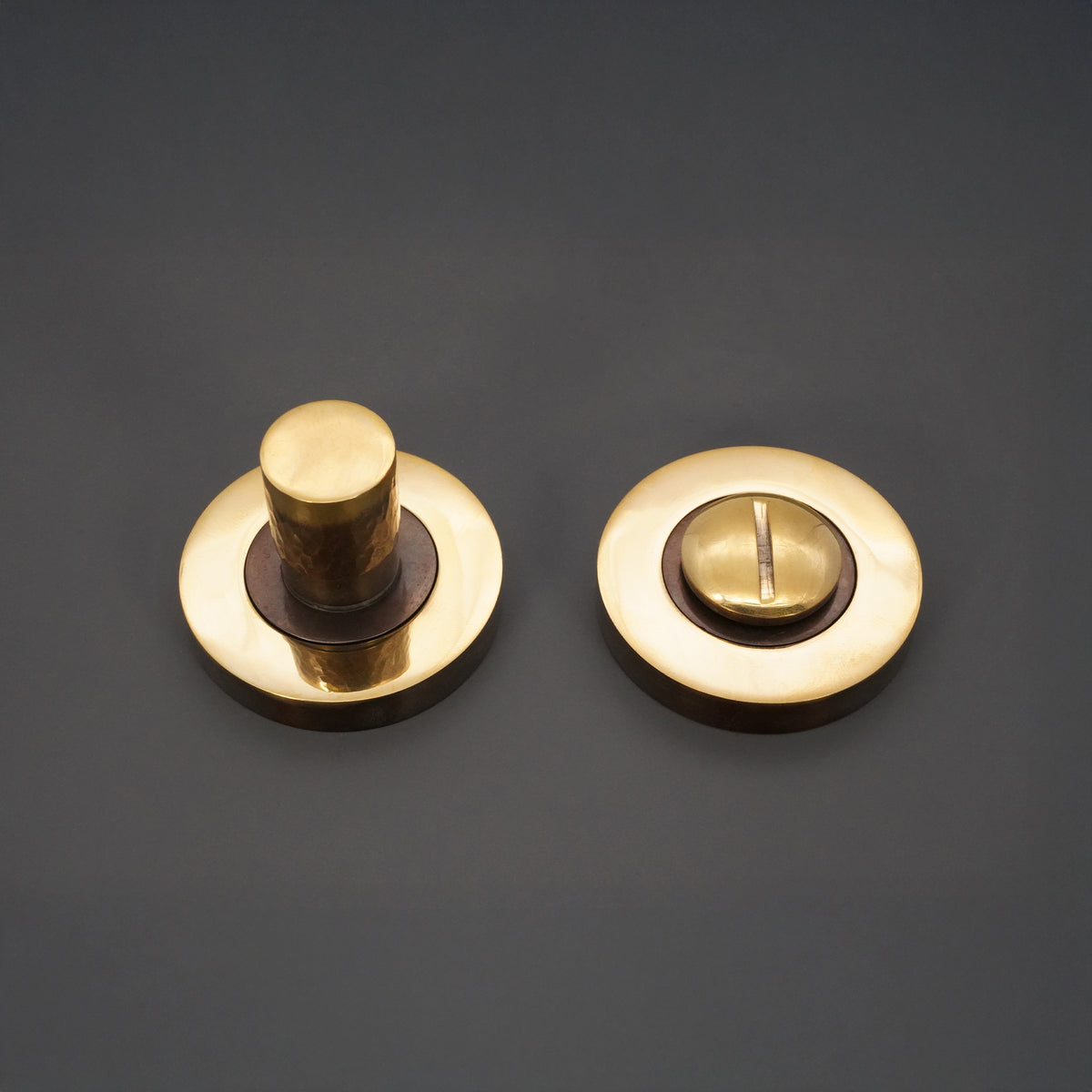 Hammered Knurlmond Thumb Turn & Release Aged Brass