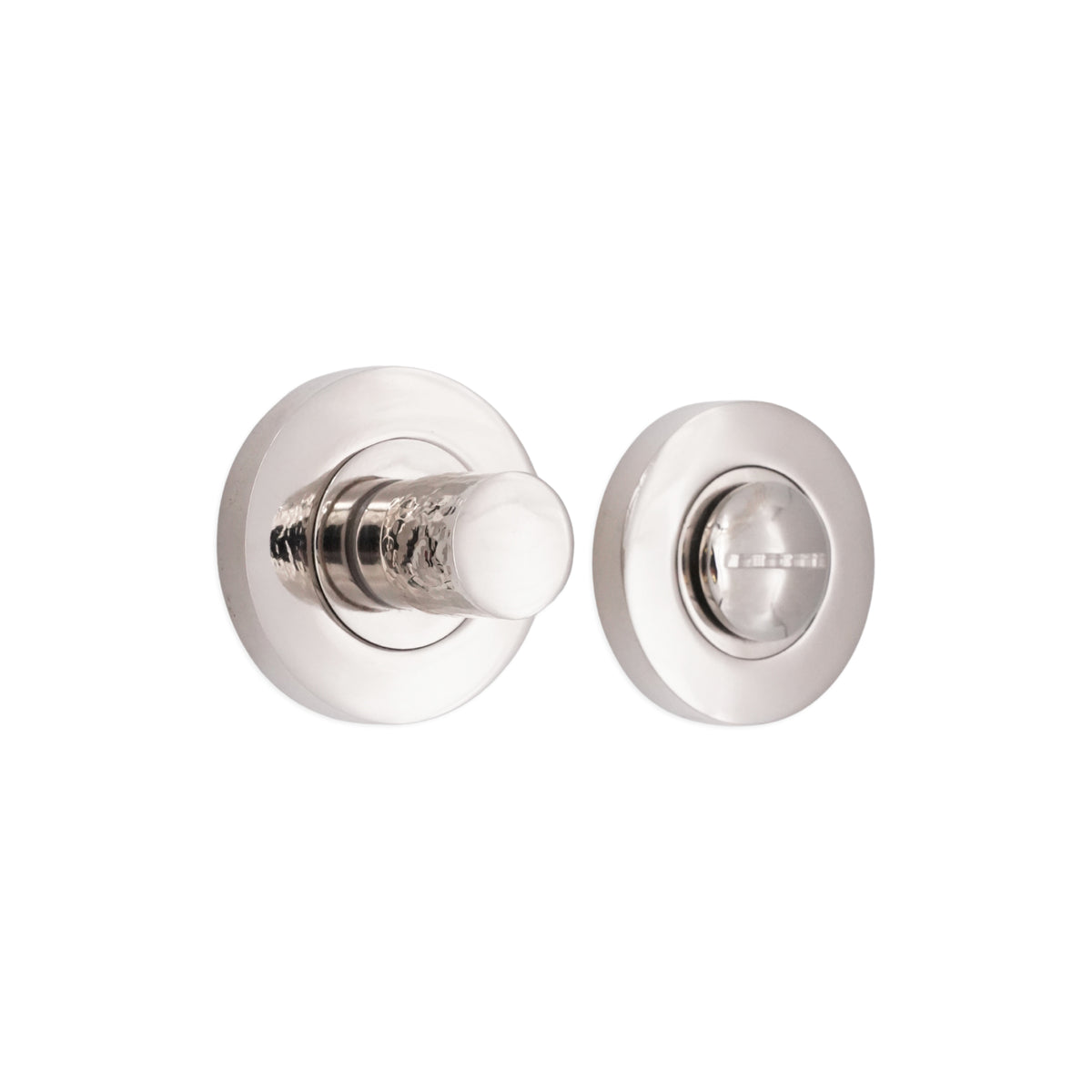 Hammered Knurlmond Thumb Turn & Release Polished Nickel