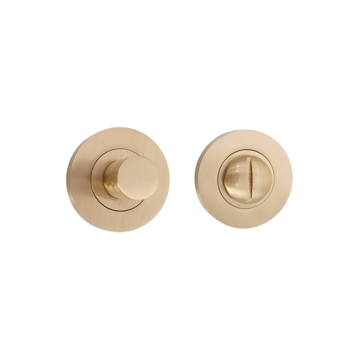 Hammered Knurlmond Thumb Turn & Release Satin Brass