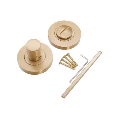 Hammered Knurlmond Thumb Turn & Release Satin Brass