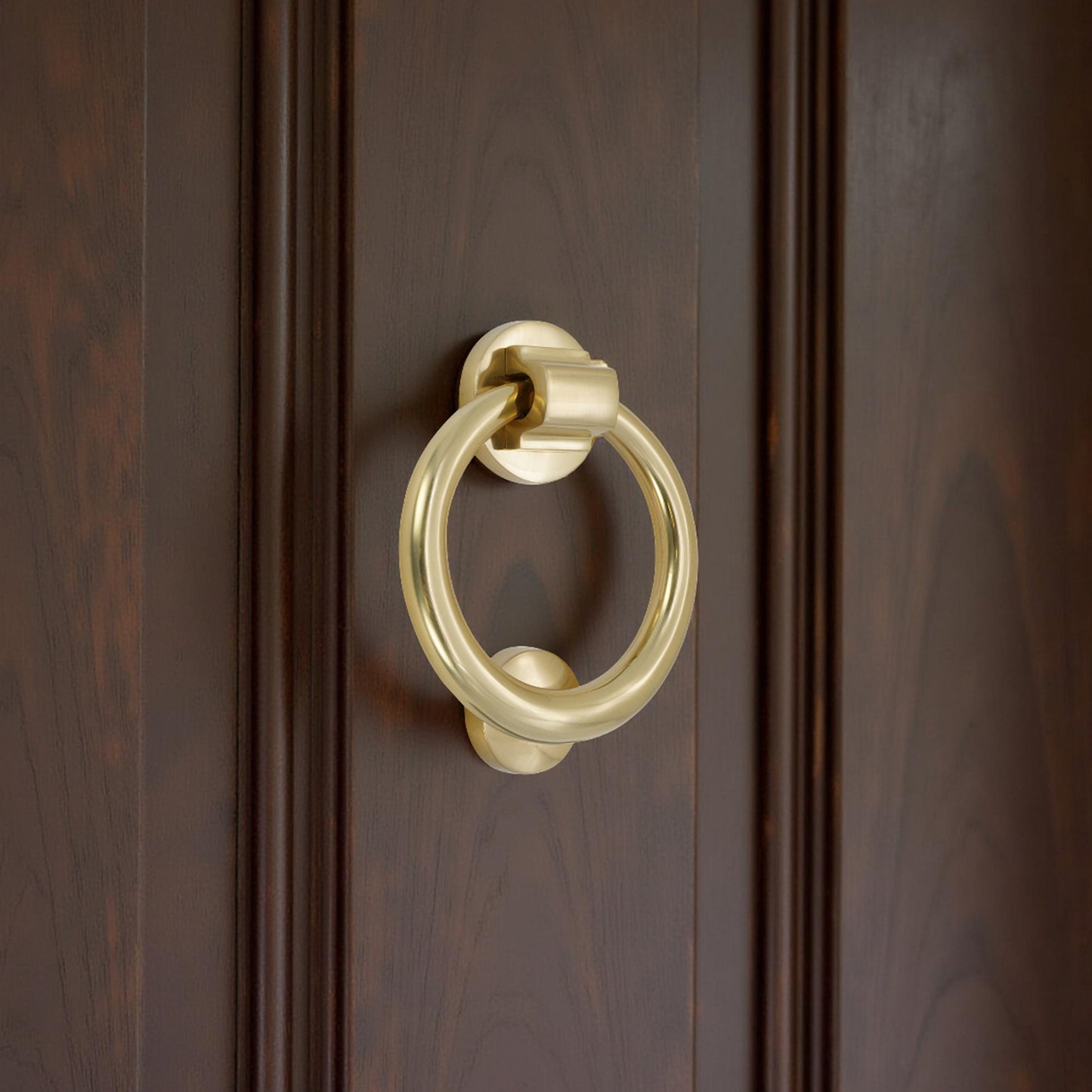 Ring Door Knocker 110mm Polished Brass