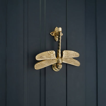 Dragonfly Door Knocker Polished Brass
