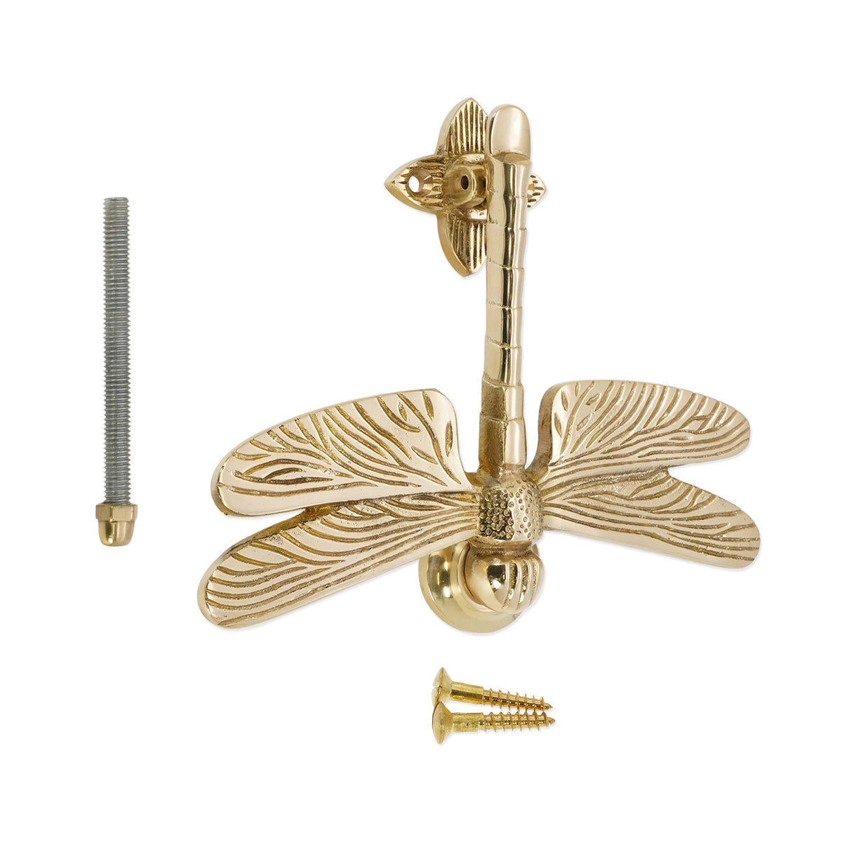Dragonfly Door Knocker Polished Brass