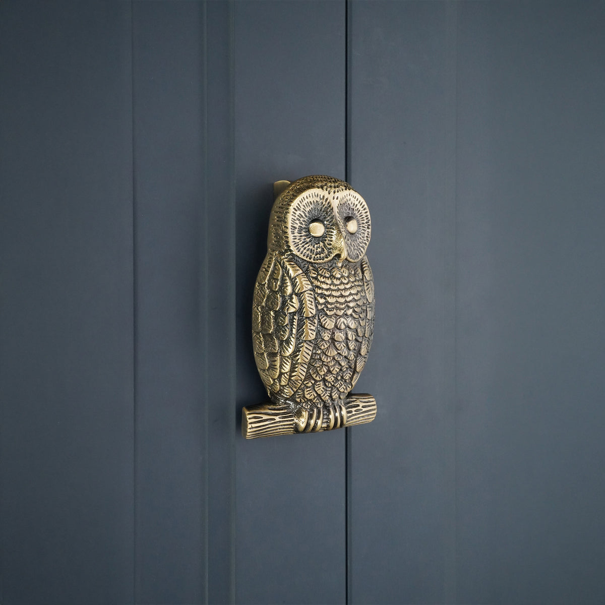 Owl Door Knocker Antique Brass