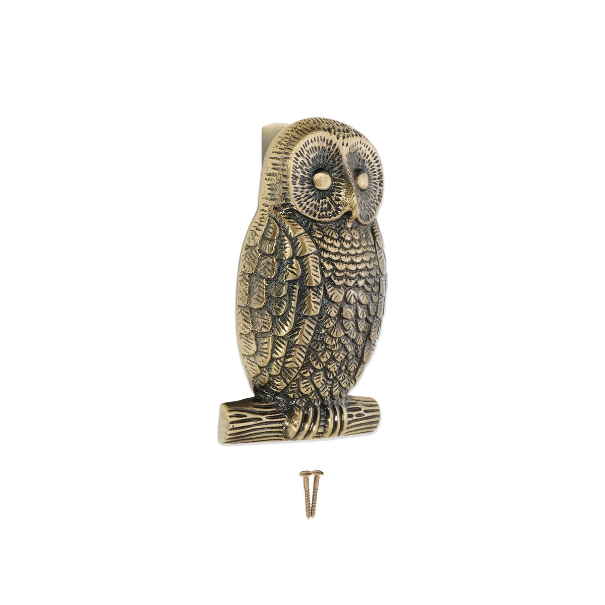 Owl Door Knocker Antique Brass