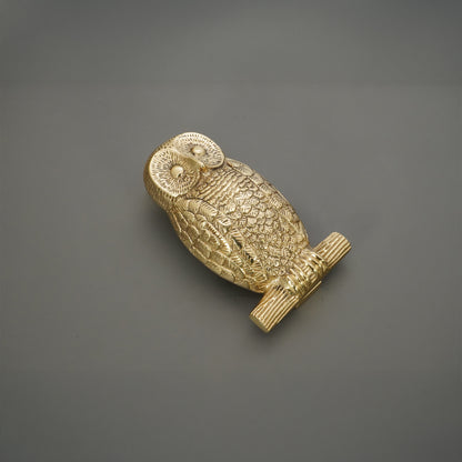 Owl Door Knocker Polished Brass