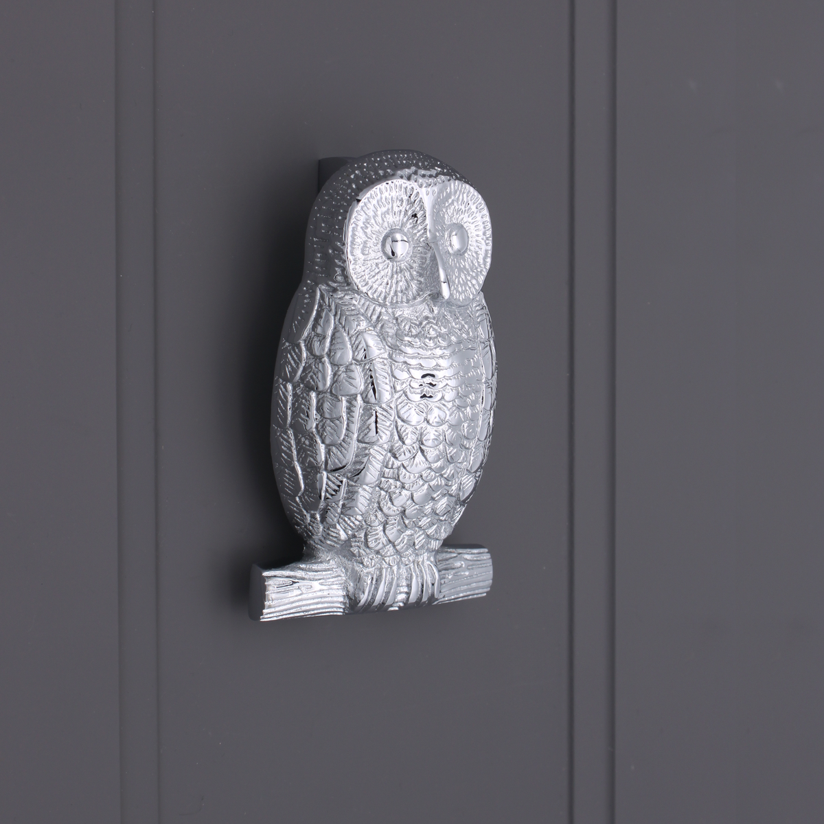 Owl Door Knocker Polished Chrome