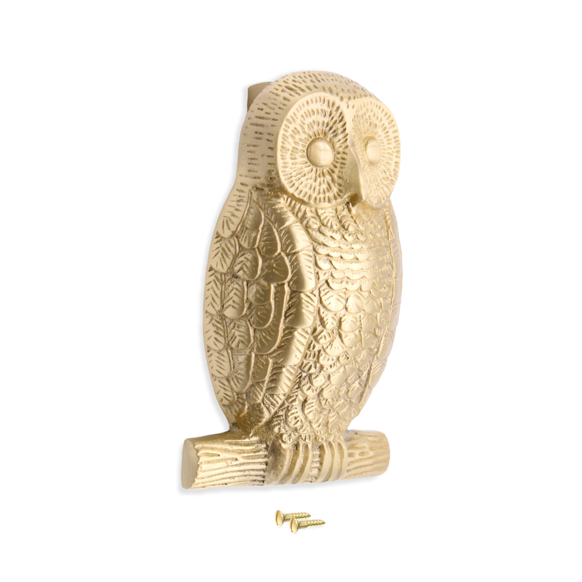 Owl Door Knocker Satin Brass