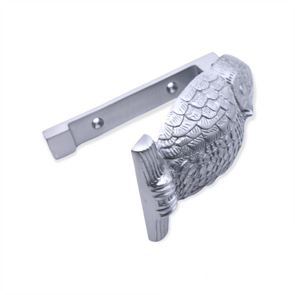 Owl Door Knocker Satin Chrome