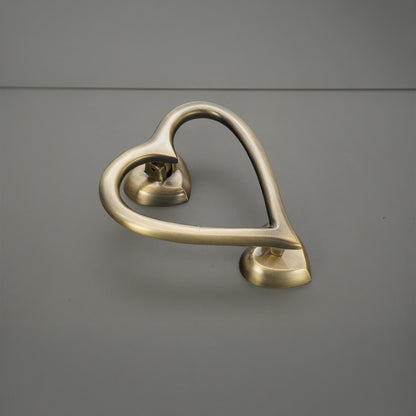 Heart Door Knocker Antique Brass