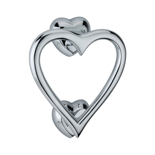 Heart Door Knocker Polished Chrome