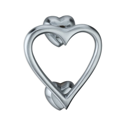 Heart Door Knocker Satin Chrome