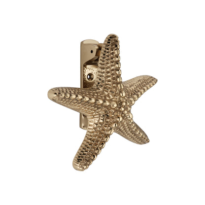 Starfish Door Knocker Polished Brass