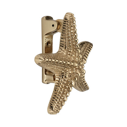 Starfish Door Knocker Polished Brass