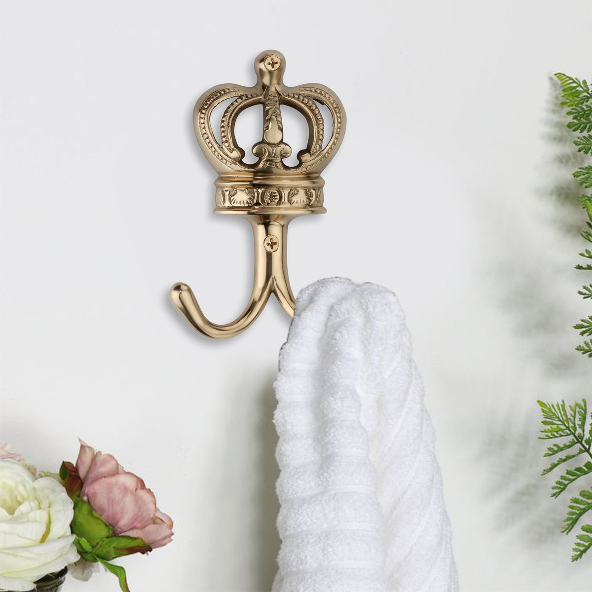 Crown Hook Polished Brass