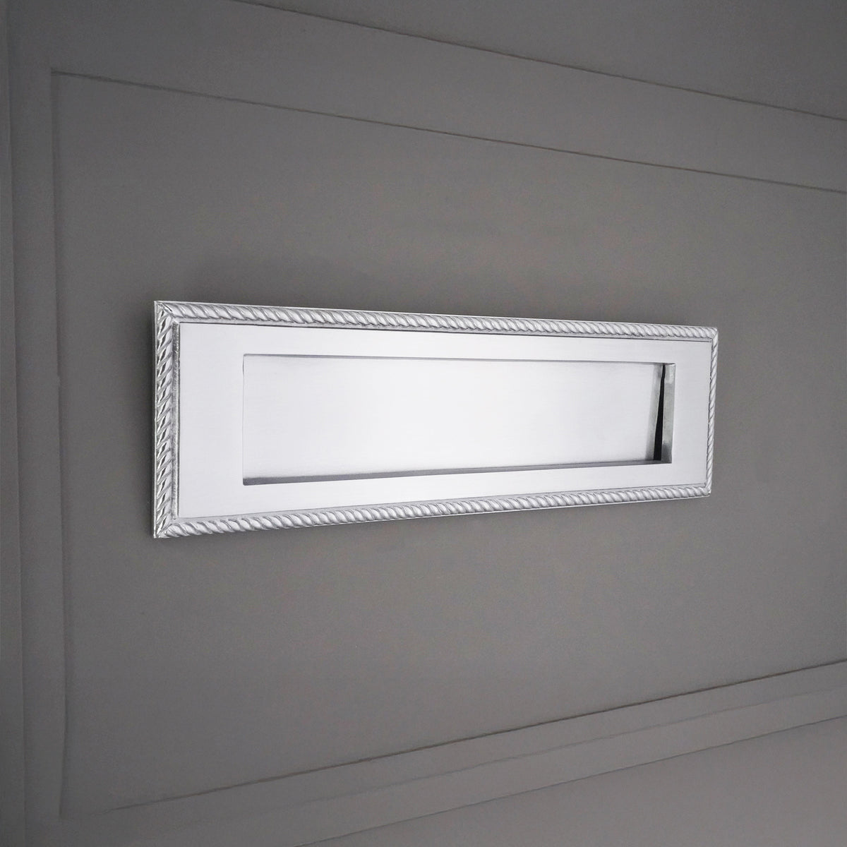 Georgian Letter Plate 250mm Satin Chrome