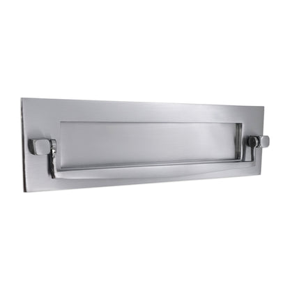 Regency Knocker Postal Plate 250mm Satin Chrome