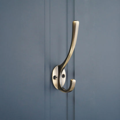 Victorian Coat Hook 115mm Antique Brass