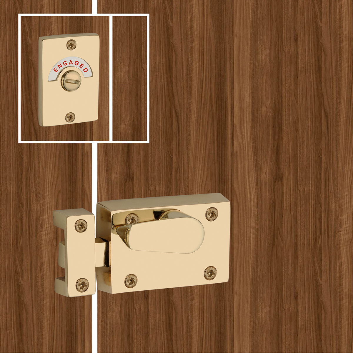 Indicator Bolt Latch Polished Brass