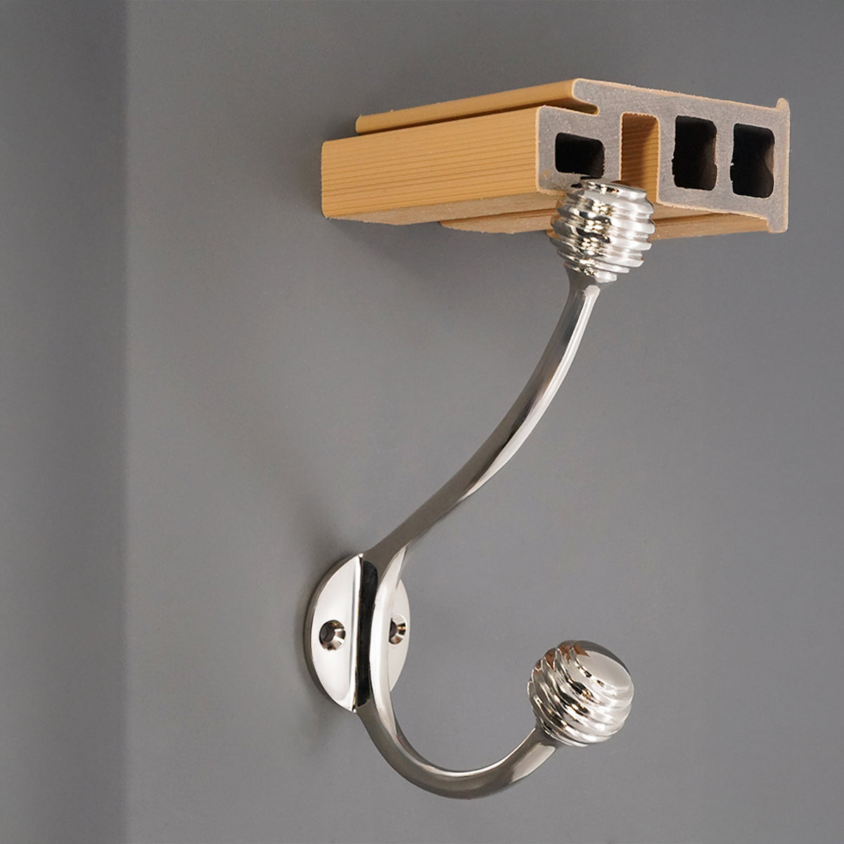 Beehive Twin Coat Hook Polished Nickel