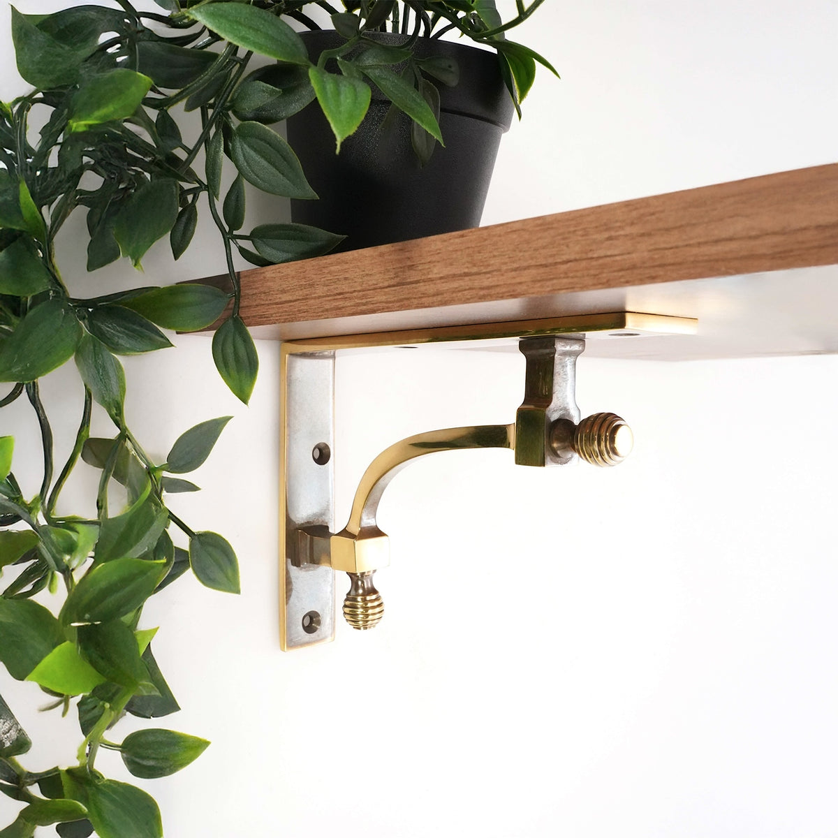 Beehive Small Shelf Bracket Aged Brass (Sold in Pairs)