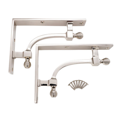 Beehive Small Shelf Bracket Polished Nickel (Sold in Pairs)