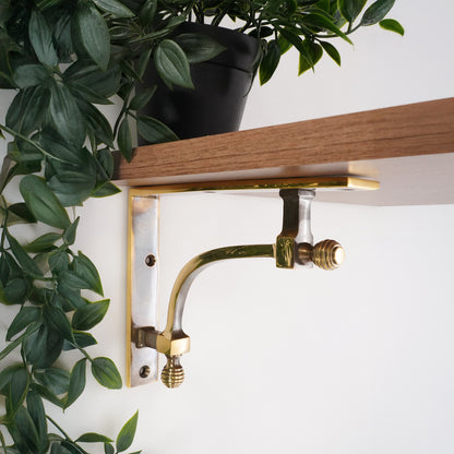 Beehive Medium Shelf Bracket Aged Brass (Sold in Pairs)