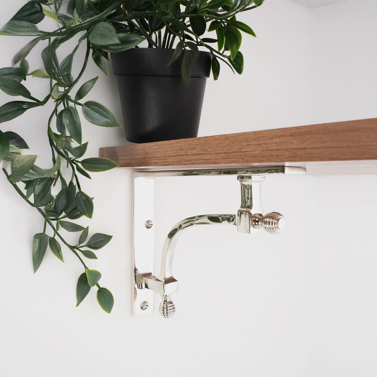 Beehive Medium Shelf Bracket Polished Nickel (Sold in Pairs)